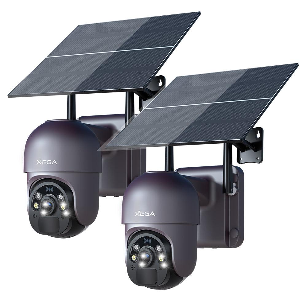 Xega Solar No WiFi Security Camera Wireless Outdoor 4G LTE Cellular Security Camera with 20W Solar Panel 20000mAh Built-in Battery - Xegatech