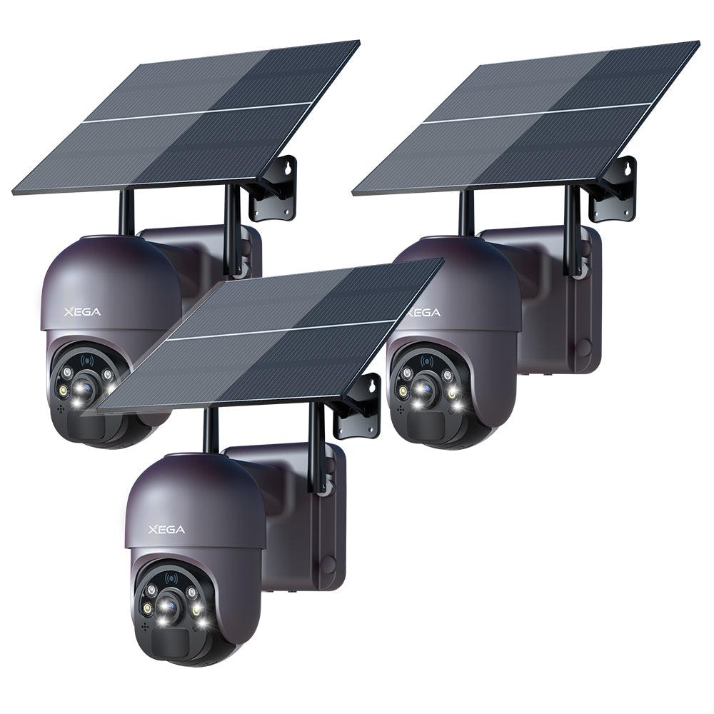Xega Solar No WiFi Security Camera Wireless Outdoor 4G LTE Cellular Security Camera with 20W Solar Panel 20000mAh Built-in Battery - Xegatech