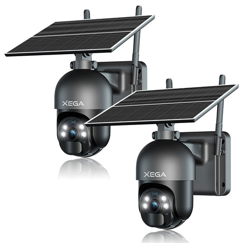 Xega 3G/4G LTE Cellular Security Cameras No WiFi  Outdoor Solar Power Cameras SIM Card Included, 2K HD Color Night Vision,PIR Motion Detection, 2 Way Talk, IP66.
