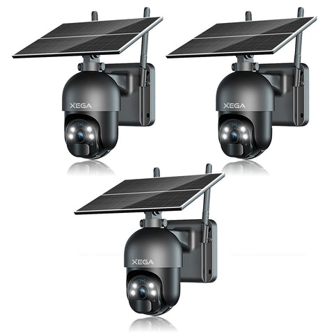 Xega 3G/4G LTE Cellular Security Cameras No WiFi  Outdoor Solar Power Cameras SIM Card Included, 2K HD Color Night Vision,PIR Motion Detection, 2 Way Talk, IP66.