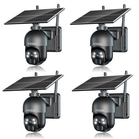 Xega 3G/4G LTE Cellular Security Cameras No WiFi  Outdoor Solar Power Cameras SIM Card Included, 2K HD Color Night Vision,PIR Motion Detection, 2 Way Talk, IP66.